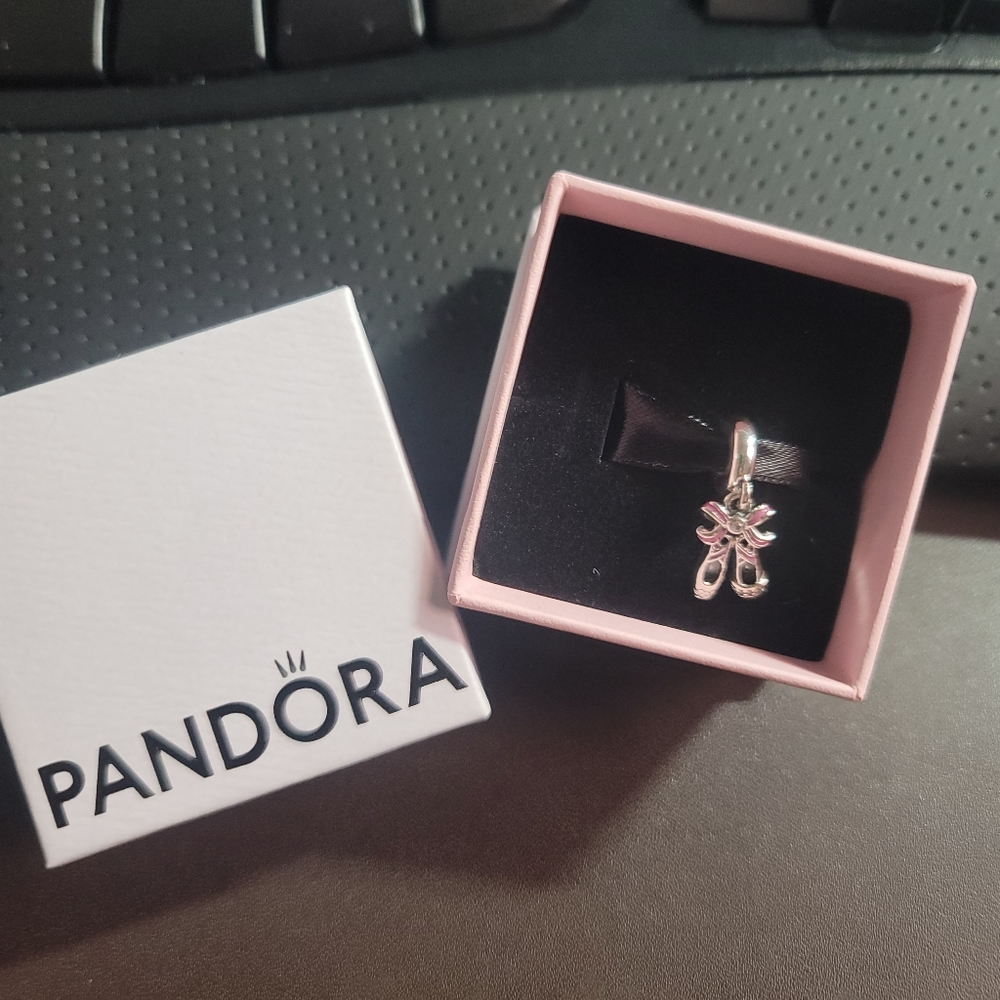 Brand new Pandora Pink Ballerina shoes dangle charm